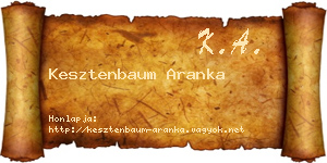 Kesztenbaum Aranka névjegykártya